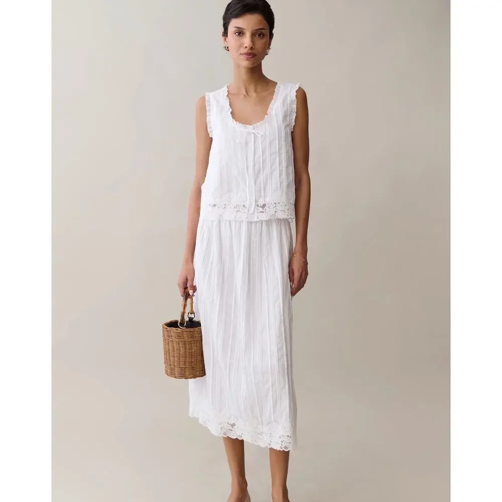 New few Moda Sorella atelier iza white skirt $197 sz S